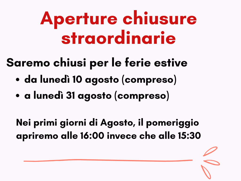 Aperture o Chiusure Straordinarie Negozio Castiglioni